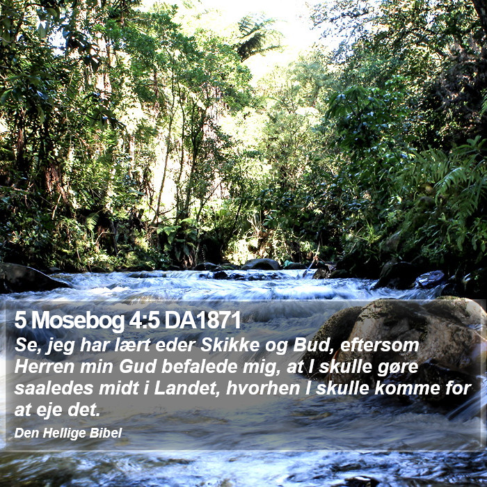 5 Mosebog 4:5 DA1871 Bible Study