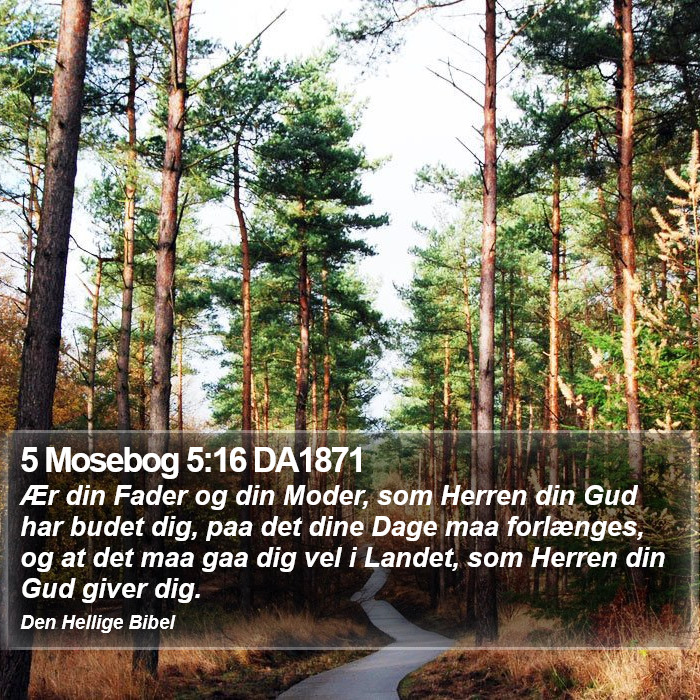 5 Mosebog 5:16 DA1871 Bible Study