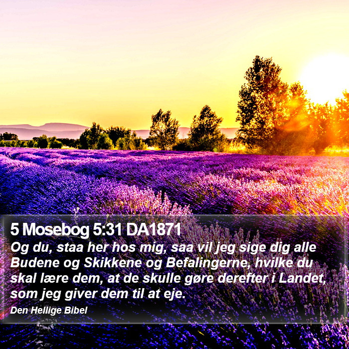 5 Mosebog 5:31 DA1871 Bible Study
