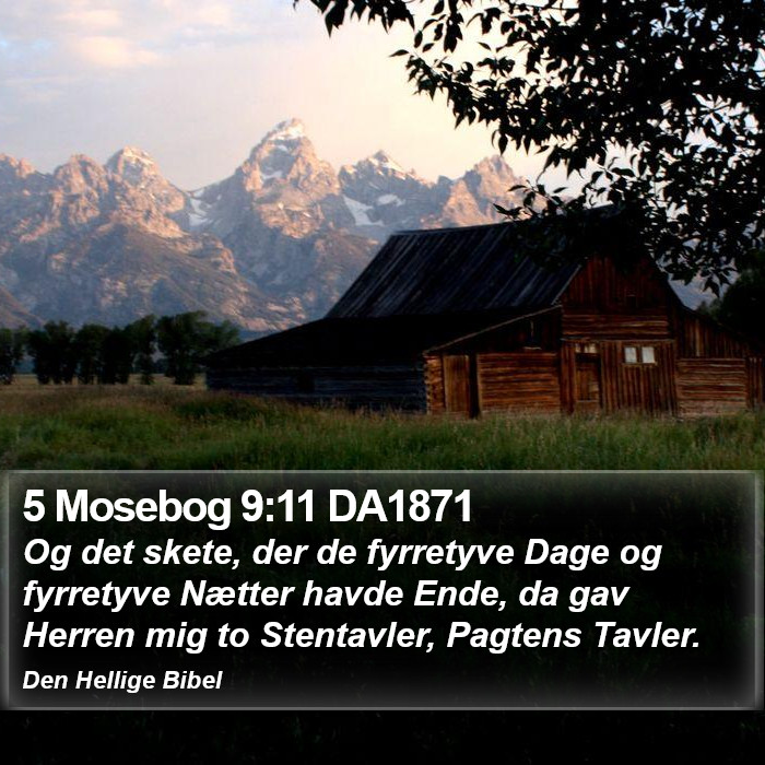 5 Mosebog 9:11 DA1871 Bible Study