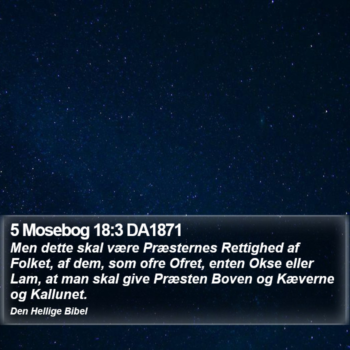 5 Mosebog 18:3 DA1871 Bible Study