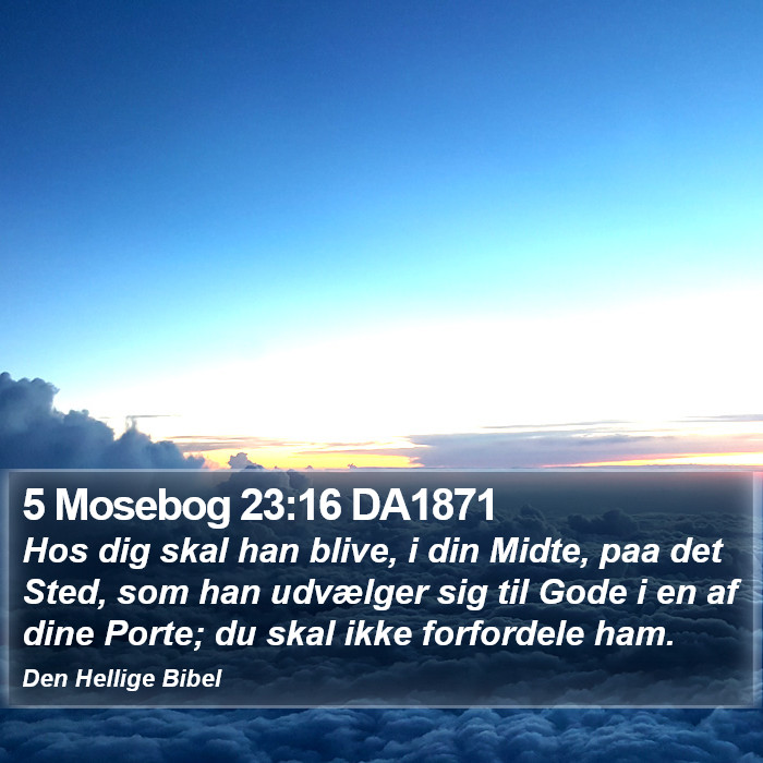 5 Mosebog 23:16 DA1871 Bible Study