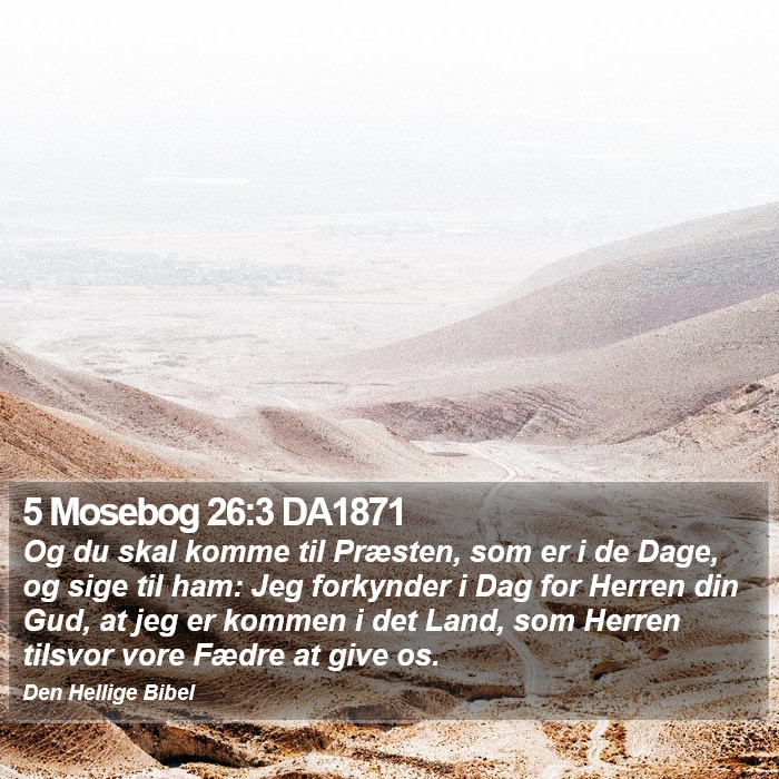 5 Mosebog 26:3 DA1871 Bible Study