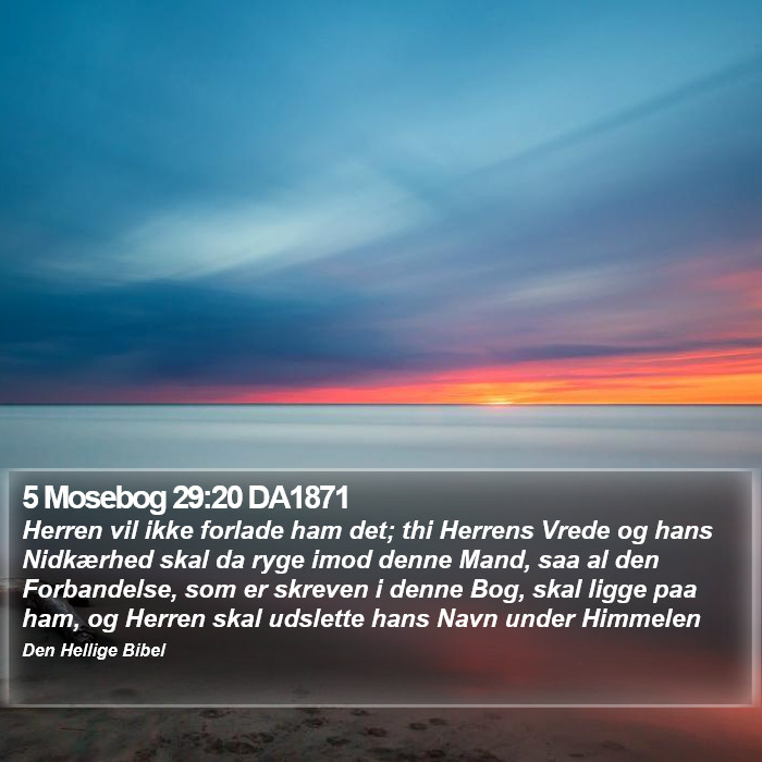 5 Mosebog 29:20 DA1871 Bible Study