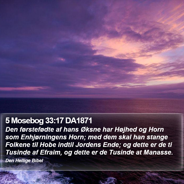 5 Mosebog 33:17 DA1871 Bible Study