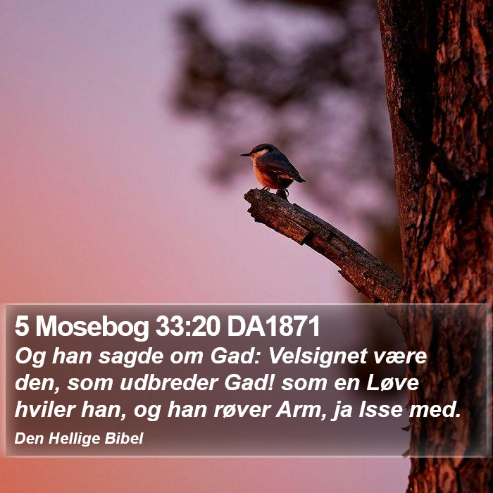 5 Mosebog 33:20 DA1871 Bible Study
