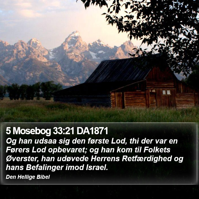 5 Mosebog 33:21 DA1871 Bible Study