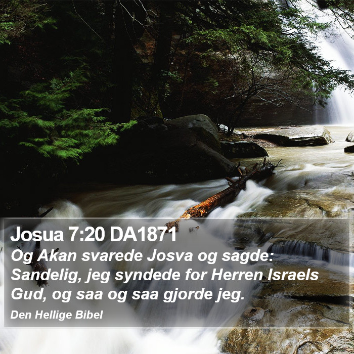 Josua 7:20 DA1871 Bible Study