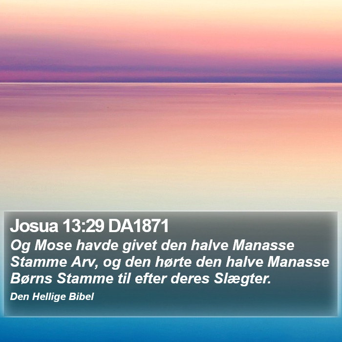Josua 13:29 DA1871 Bible Study