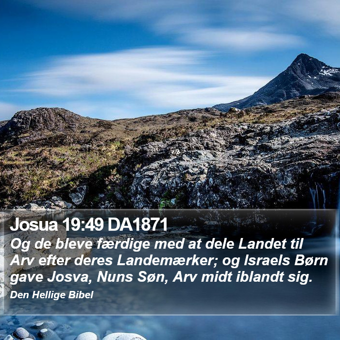 Josua 19:49 DA1871 Bible Study