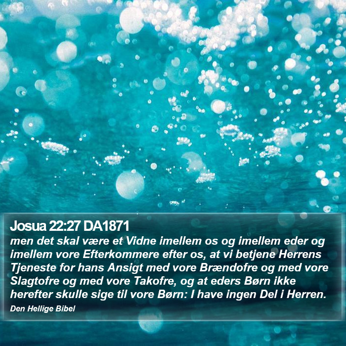 Josua 22:27 DA1871 Bible Study