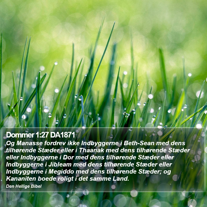 Dommer 1:27 DA1871 Bible Study