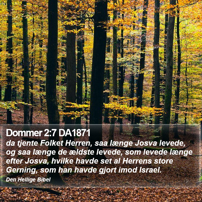 Dommer 2:7 DA1871 Bible Study