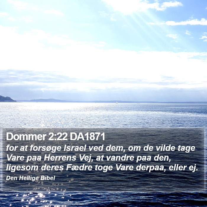 Dommer 2:22 DA1871 Bible Study