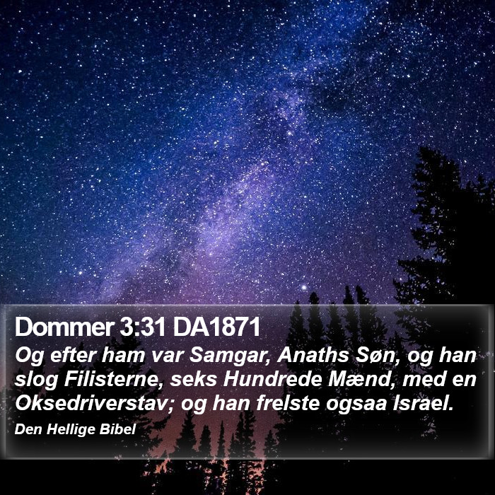 Dommer 3:31 DA1871 Bible Study