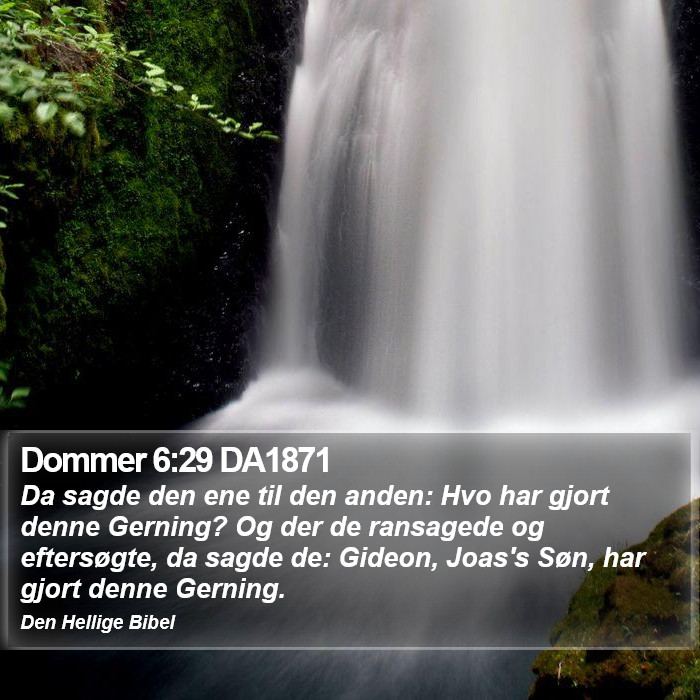 Dommer 6:29 DA1871 Bible Study