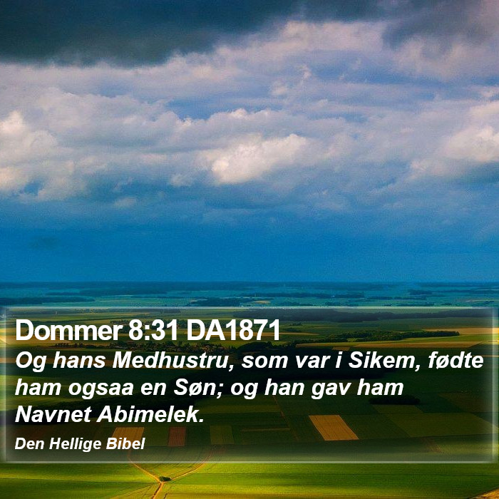 Dommer 8:31 DA1871 Bible Study