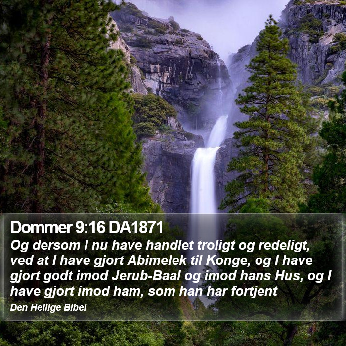 Dommer 9:16 DA1871 Bible Study