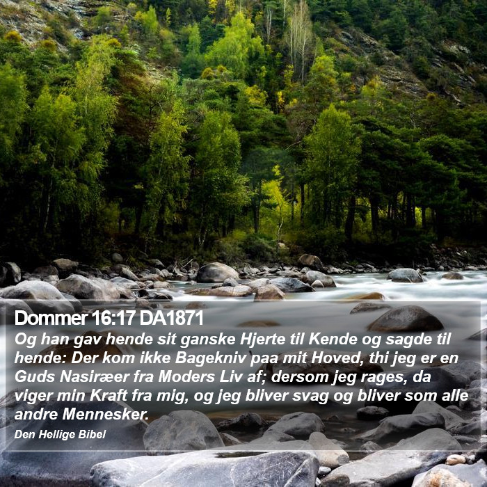 Dommer 16:17 DA1871 Bible Study