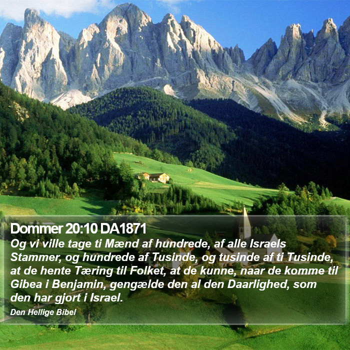 Dommer 20:10 DA1871 Bible Study