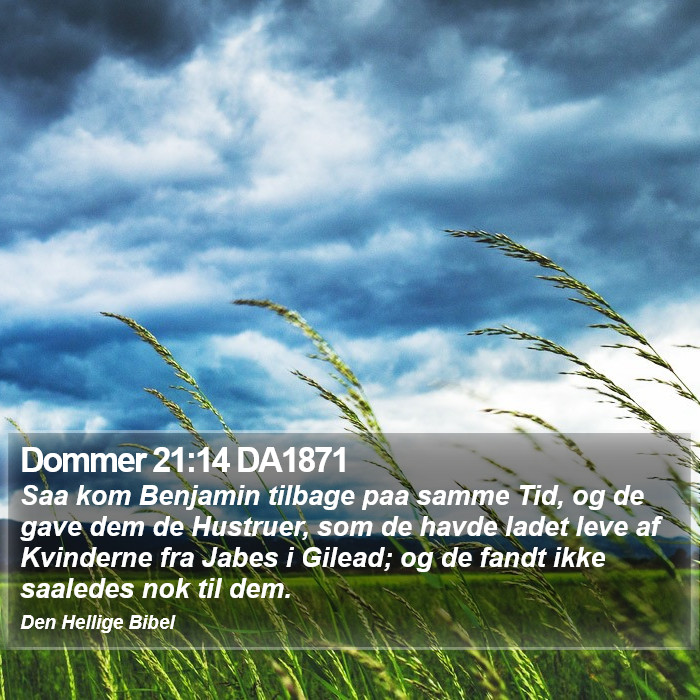 Dommer 21:14 DA1871 Bible Study