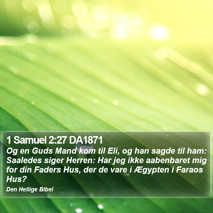 1 Samuel 2:27 DA1871 Bible Study