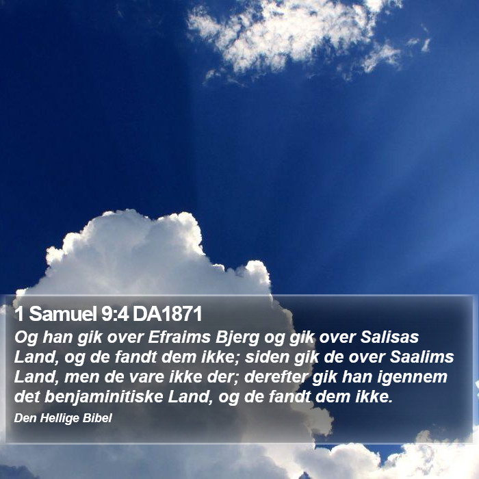 1 Samuel 9:4 DA1871 Bible Study