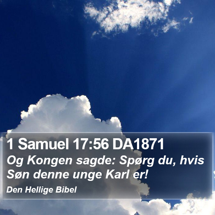 1 Samuel 17:56 DA1871 Bible Study