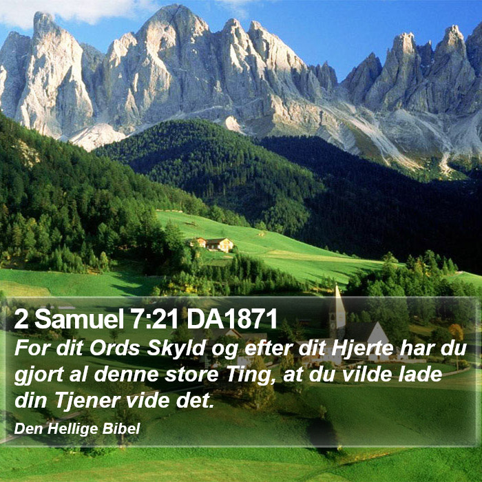 2 Samuel 7:21 DA1871 Bible Study