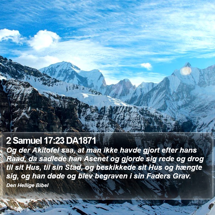 2 Samuel 17:23 DA1871 Bible Study