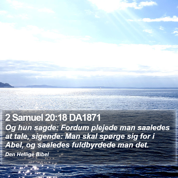 2 Samuel 20:18 DA1871 Bible Study