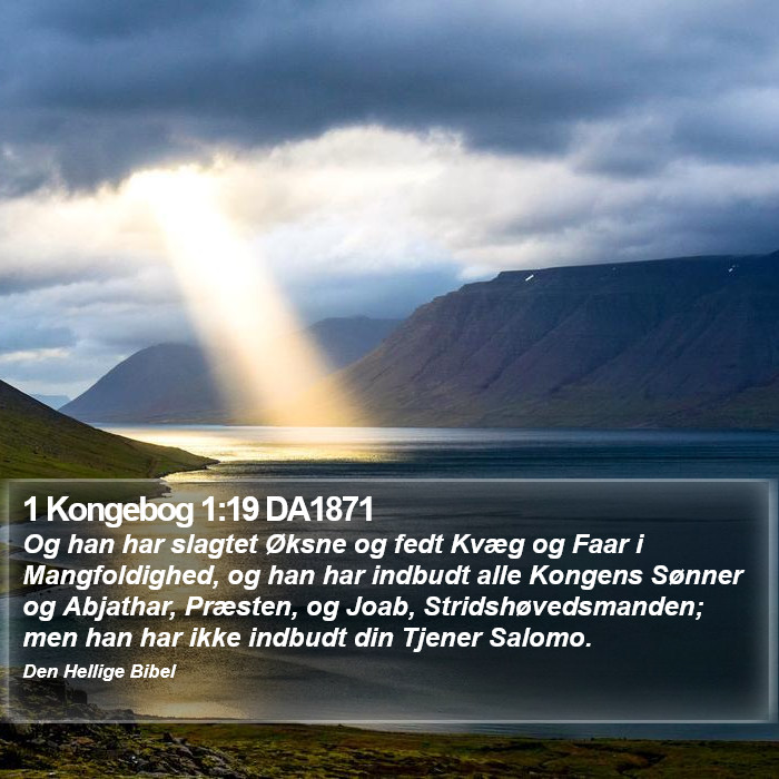 1 Kongebog 1:19 DA1871 Bible Study