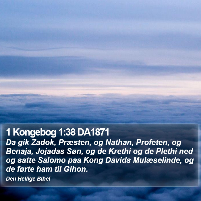 1 Kongebog 1:38 DA1871 Bible Study