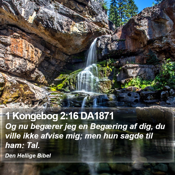 1 Kongebog 2:16 DA1871 Bible Study