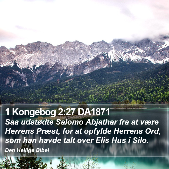 1 Kongebog 2:27 DA1871 Bible Study