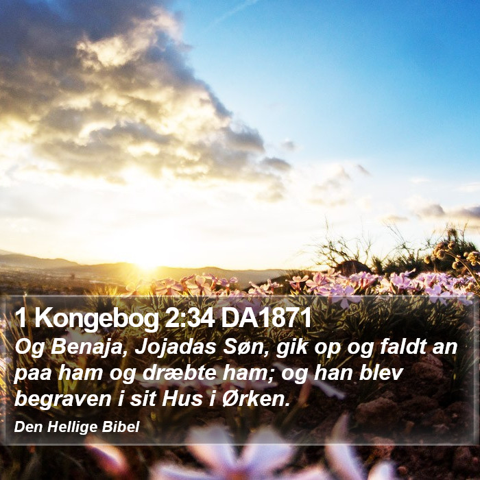 1 Kongebog 2:34 DA1871 Bible Study