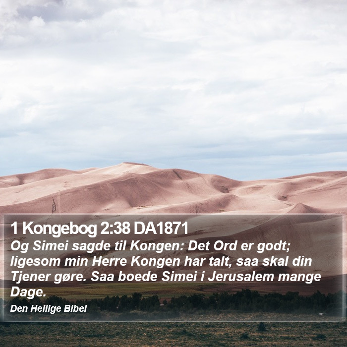 1 Kongebog 2:38 DA1871 Bible Study