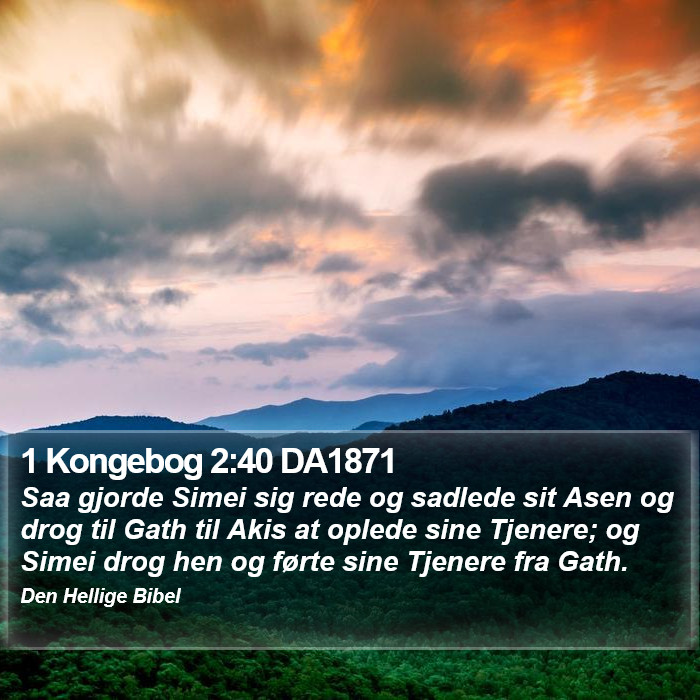 1 Kongebog 2:40 DA1871 Bible Study