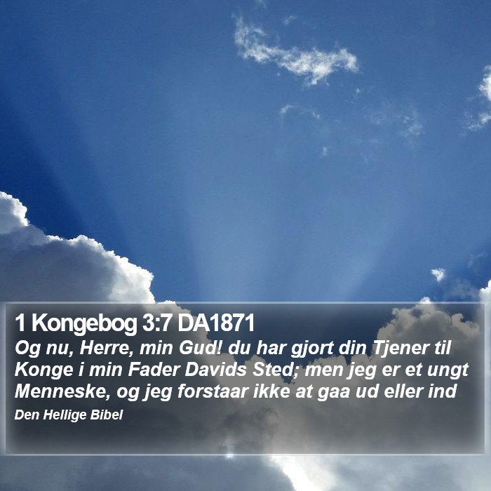 1 Kongebog 3:7 DA1871 Bible Study