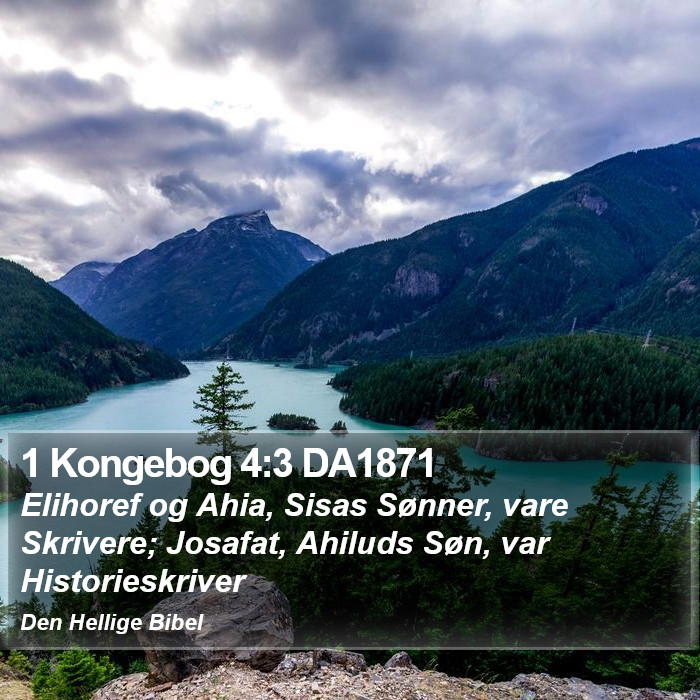 1 Kongebog 4:3 DA1871 Bible Study