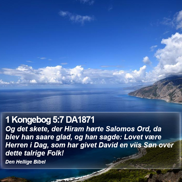 1 Kongebog 5:7 DA1871 Bible Study