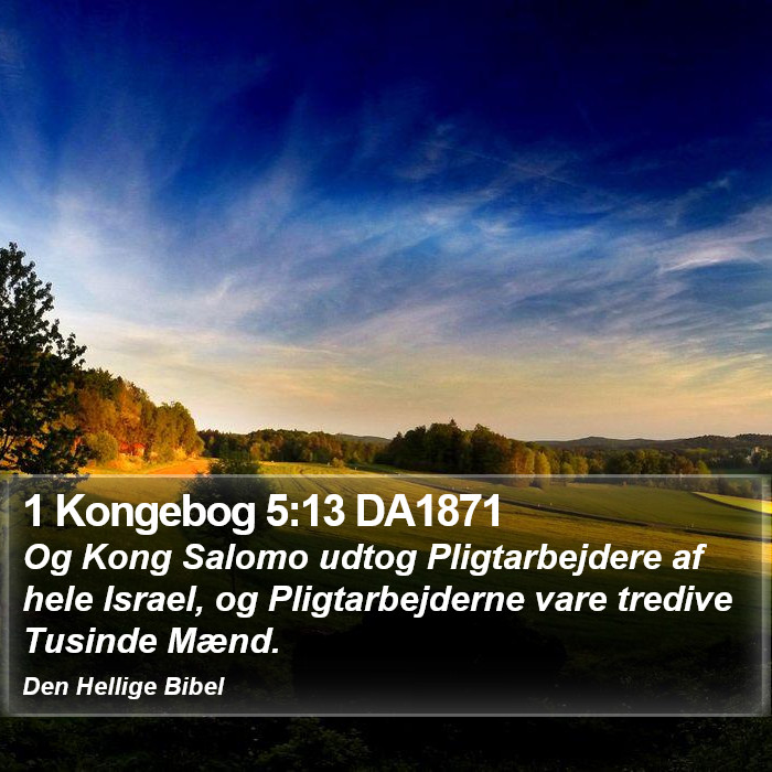 1 Kongebog 5:13 DA1871 Bible Study