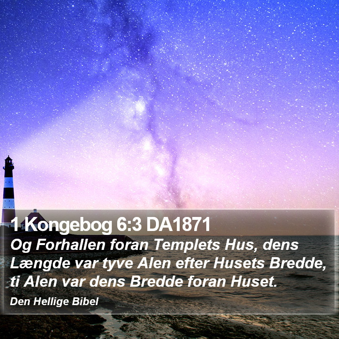 1 Kongebog 6:3 DA1871 Bible Study