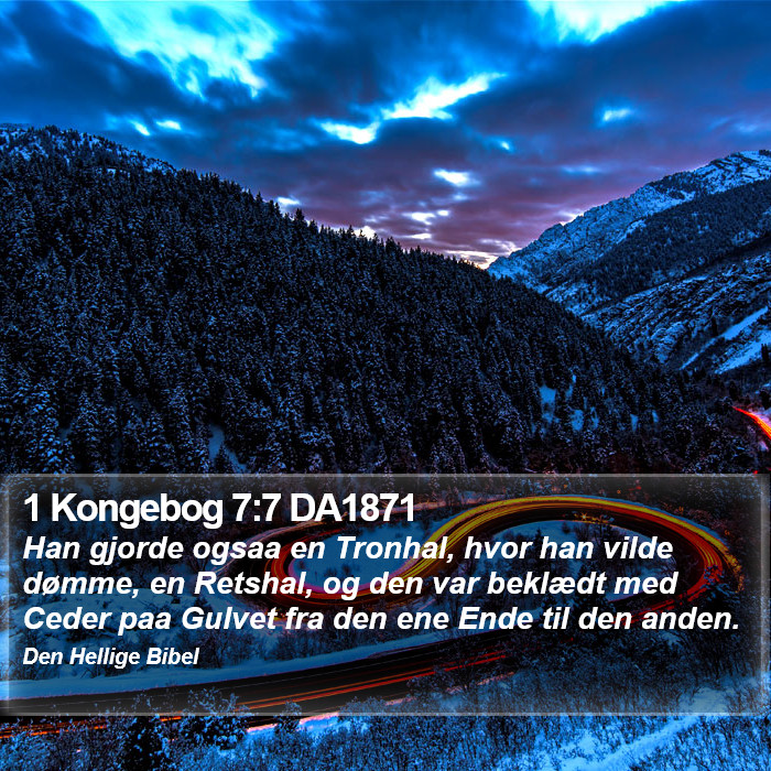 1 Kongebog 7:7 DA1871 Bible Study