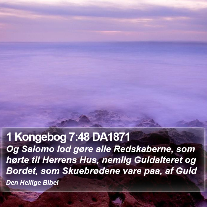 1 Kongebog 7:48 DA1871 Bible Study