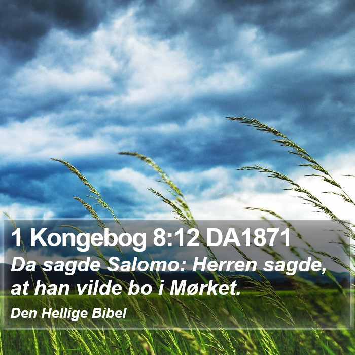 1 Kongebog 8:12 DA1871 Bible Study