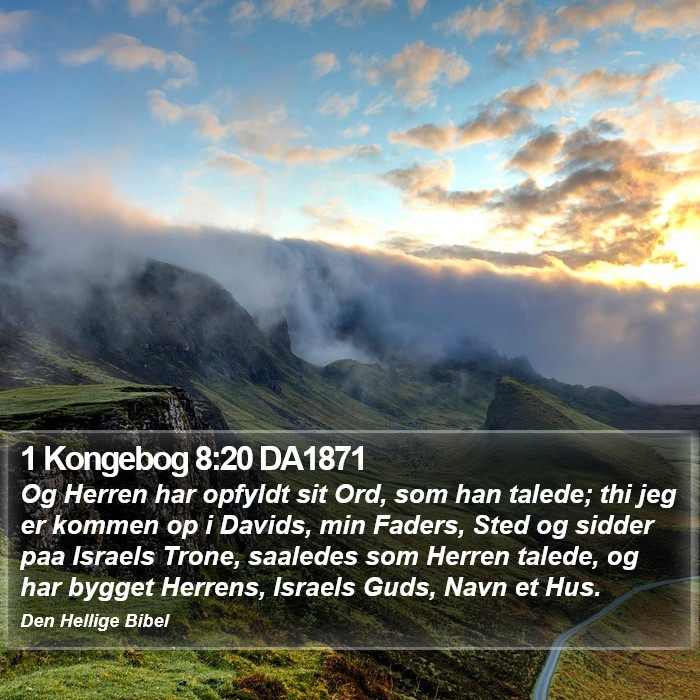 1 Kongebog 8:20 DA1871 Bible Study