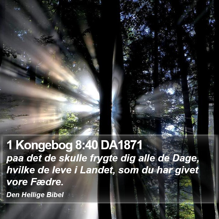 1 Kongebog 8:40 DA1871 Bible Study