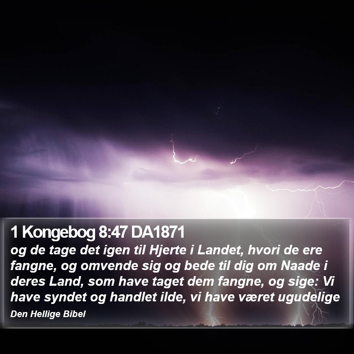 1 Kongebog 8:47 DA1871 Bible Study