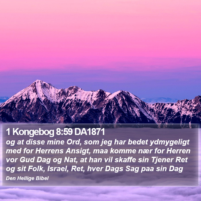 1 Kongebog 8:59 DA1871 Bible Study